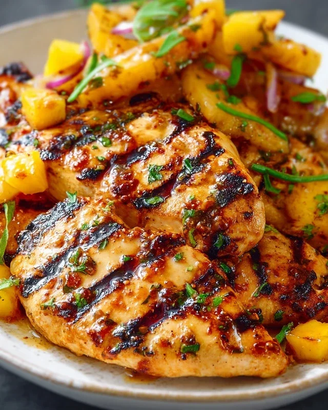 Grilled Mango Pineapple Chicken