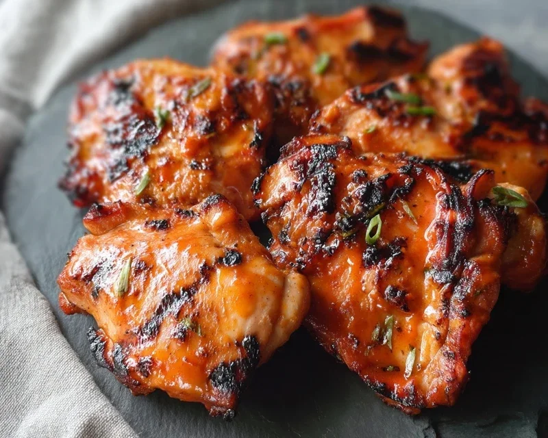 Grilled Honey Buffalo Chicken Thighs