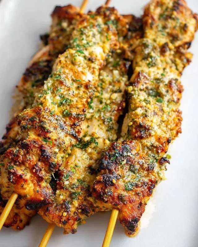 Ranch Garlic Parmesan Chicken Skewers