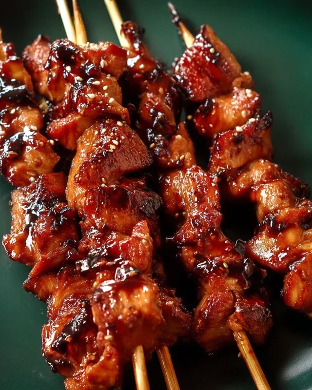 Sticky Bourbon Extract Extract Chicken Skewers