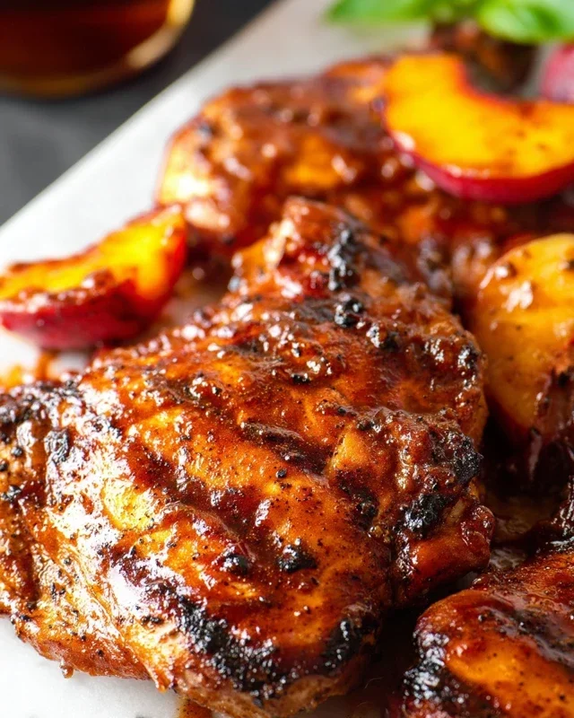 Grilled Bourbon Extract Extract Peach BBQ Chicken