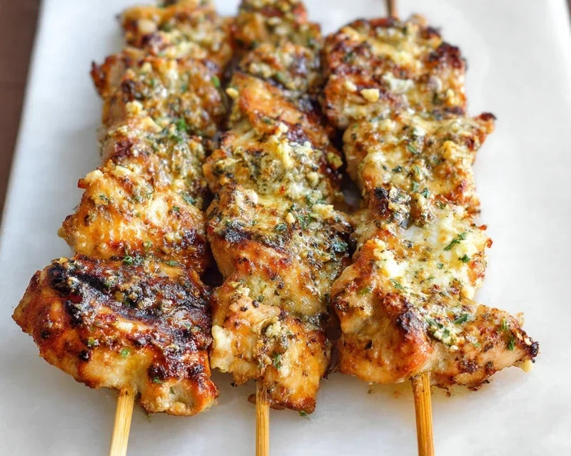 Ranch Garlic Parmesan Chicken Skewers