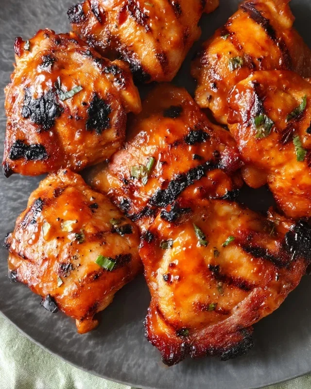 Grilled Honey Buffalo Chicken Thighs