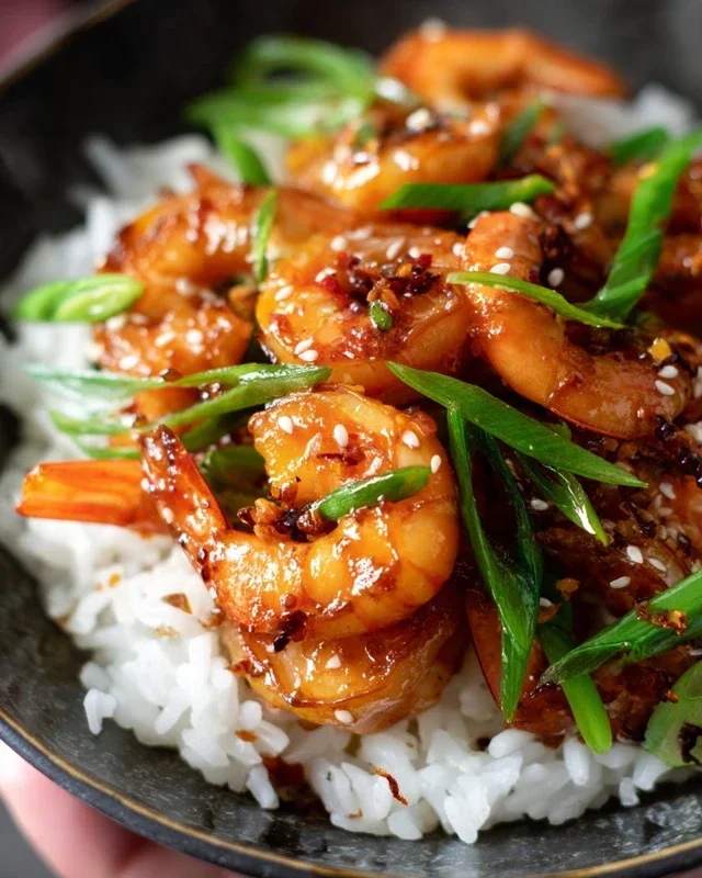 Honey Garlic Shrimp Bowls