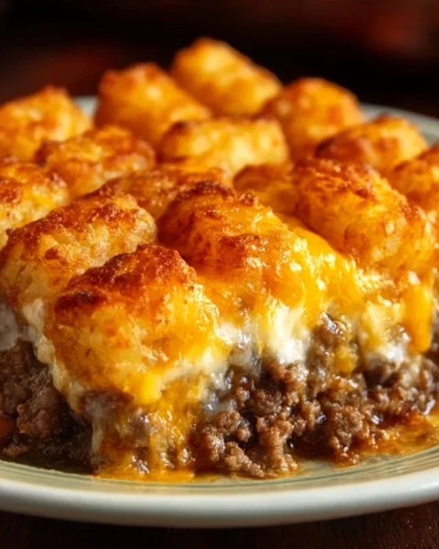 Tater Tot Casserole with Ground Beef