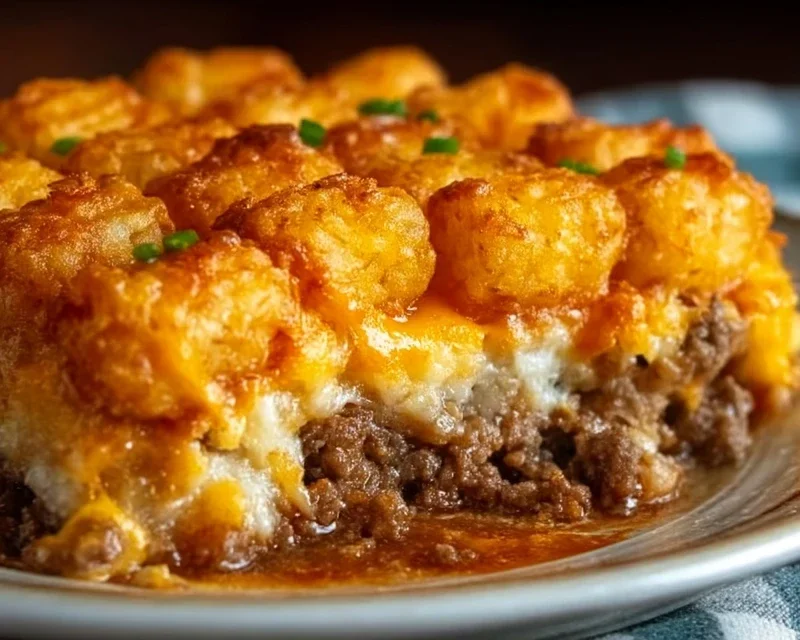 Tater Tot Casserole with Ground Beef
