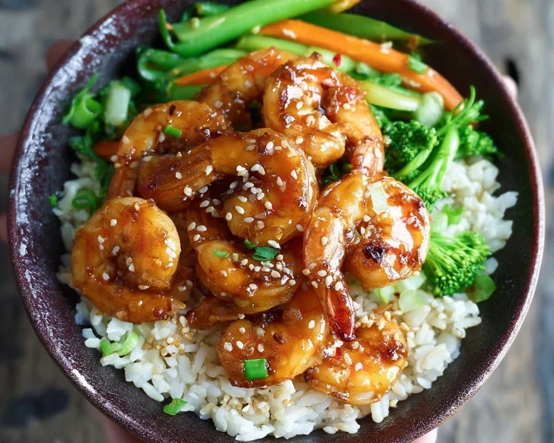 Honey Garlic Shrimp Bowls