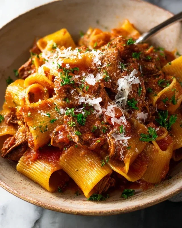 Beef Pasta in Tomato Sauce {Beef Ragu Pasta}