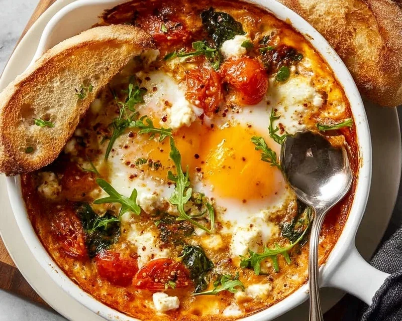 Baked Feta Eggs