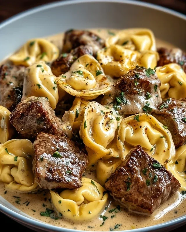 Cracked Garlic Steak Tortellini in Creamhouse Sauce Bliss