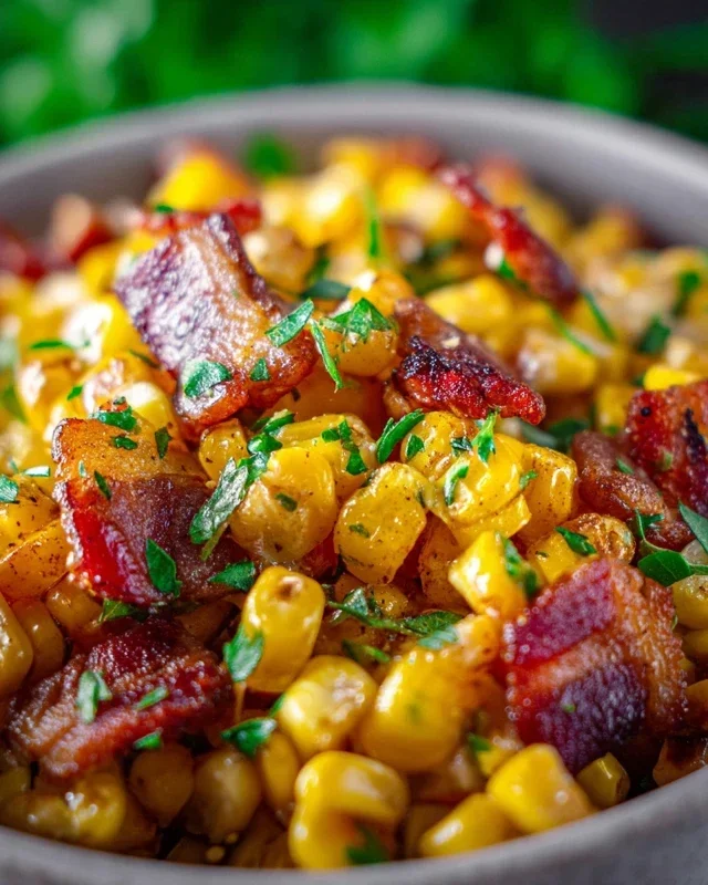Fresh Corn and Beef Beef Bacon Side Dish