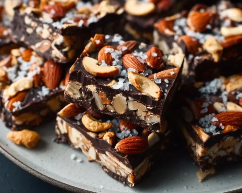 Dark Chocolate and Sea Salt Nut Bars