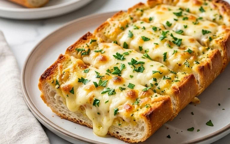 BEST CHEESY GARLIC BREAD RECIPE