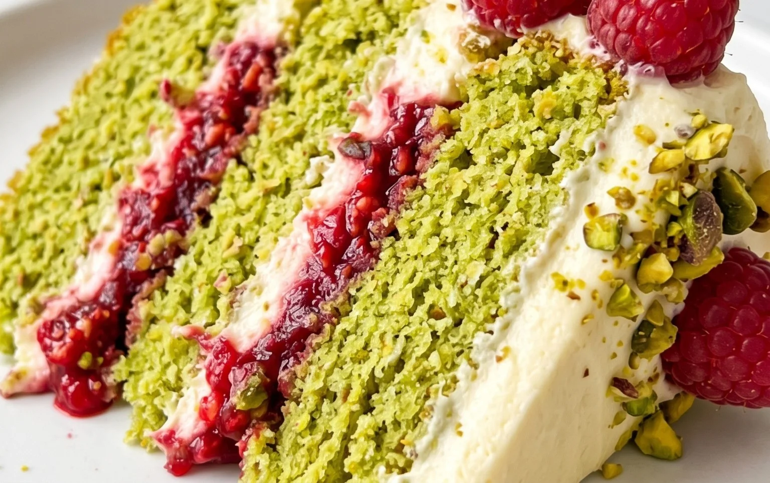 Pistachio Raspberry Cake