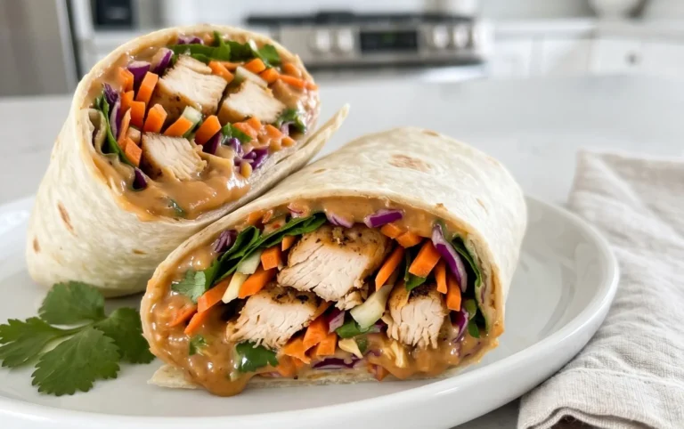 Thai Peanut Chicken Wraps