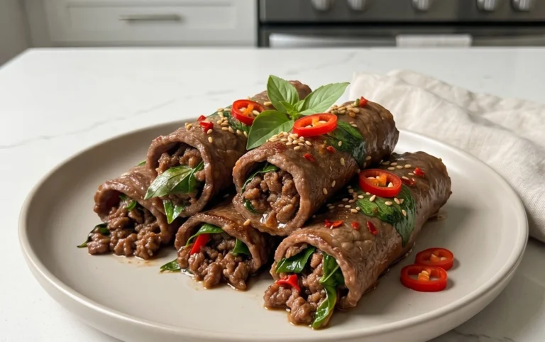 Thai Basil Beef Rolls