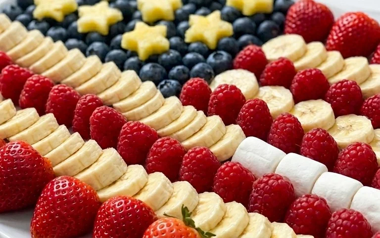 4th of July Fruit Platter Idea | How to Make an American Flag