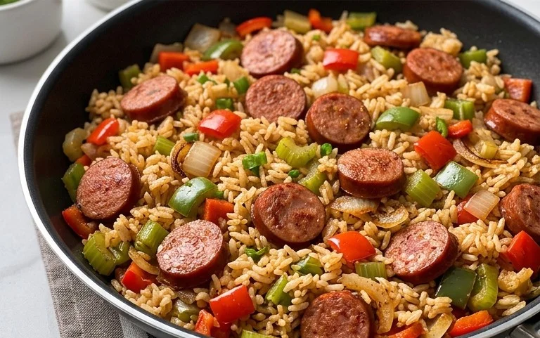 Cajun Sausage and Rice Skillet
