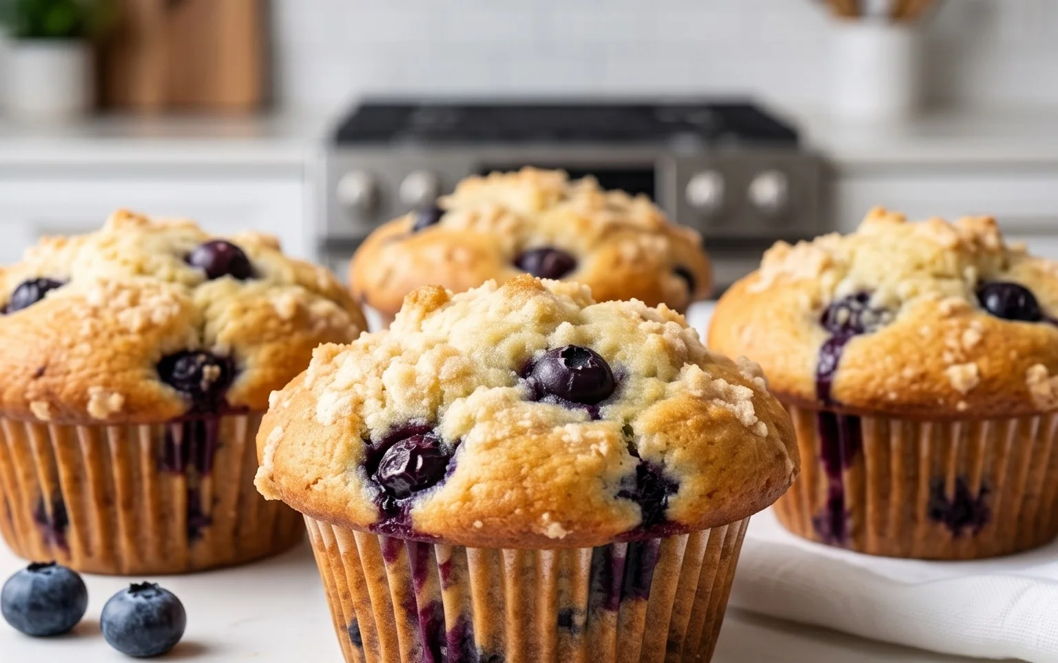 Sour Cream Blueberry Muffins
