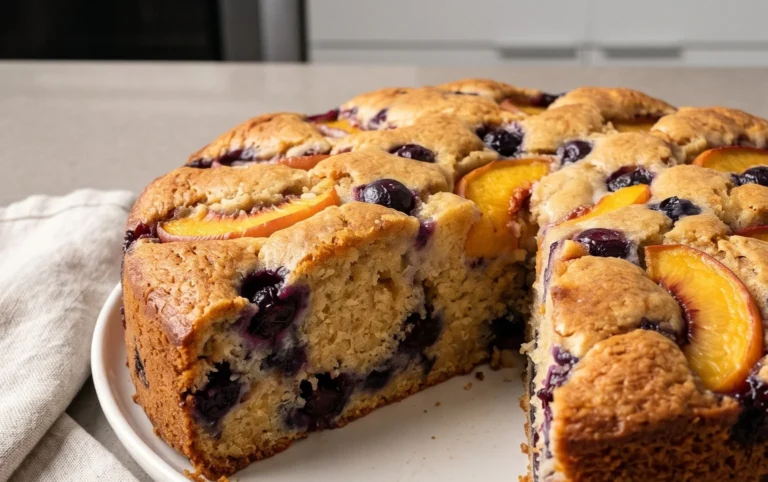 Peach and Blueberry Greek Yogurt Cake