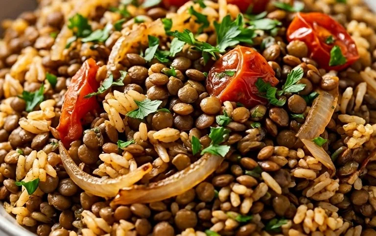 Easy Mediterranean Lentils and Rice