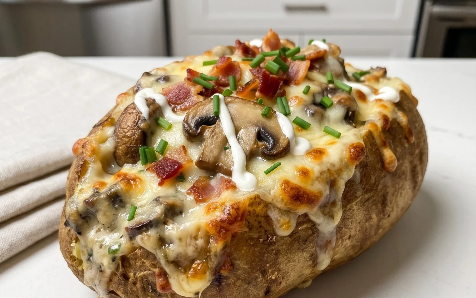 The Ultimate Stuffed Baked Potatoes with Mushrooms