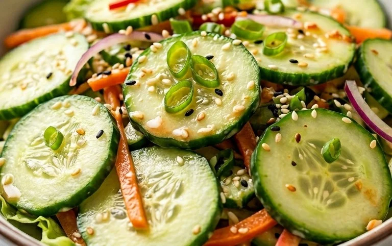 Creamy Asian Cucumber Salad Bowl