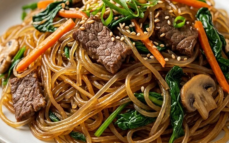 Japchae (Korean Glass Noodle Stir Fry)