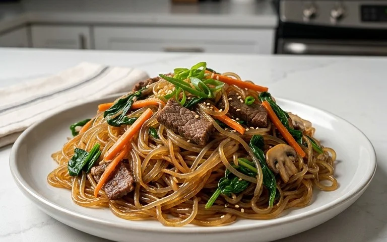 Japchae (Korean Glass Noodle Stir Fry)