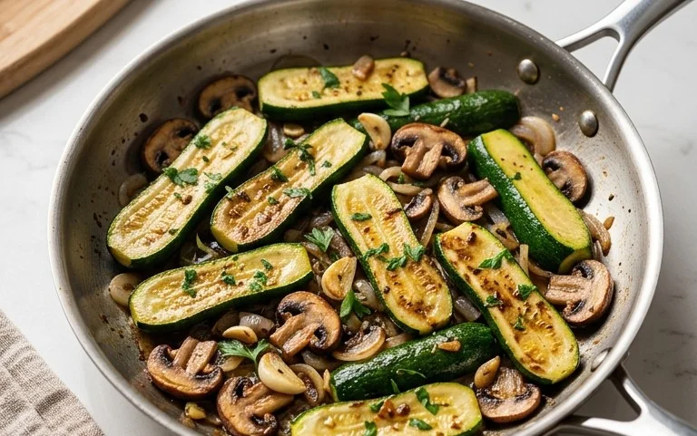 Skillet Zucchini and Mushrooms