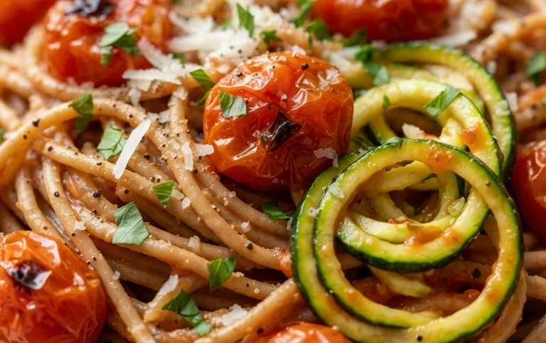 Healthy Tomato Zucchini Pasta