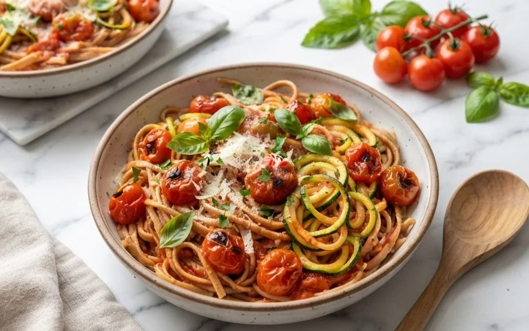 Healthy Tomato Zucchini Pasta