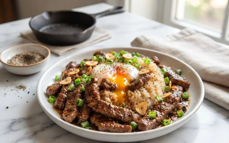 Beef Pepper Rice Bowl is a delicious meal option.