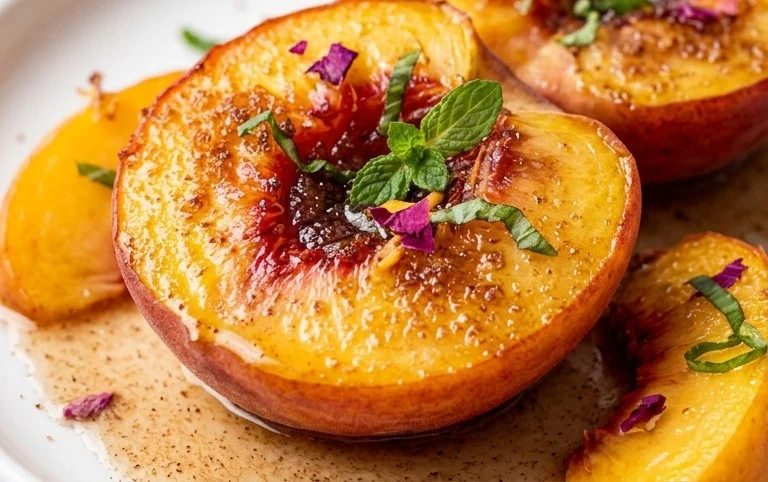 Cinnamon Sugar Baked Peaches