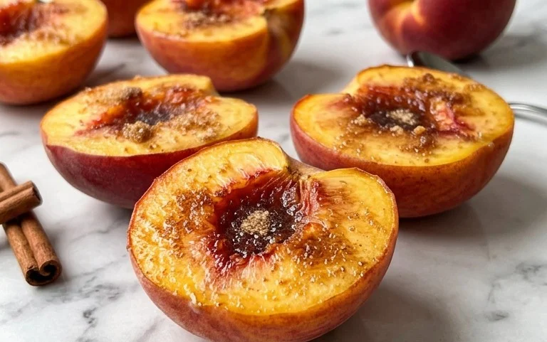 Cinnamon Sugar Baked Peaches