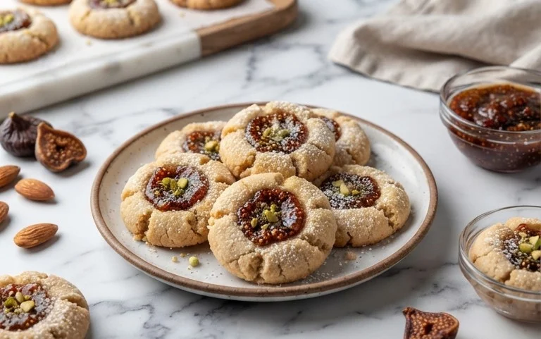 Cardamom Fig Thumbprint Cookies