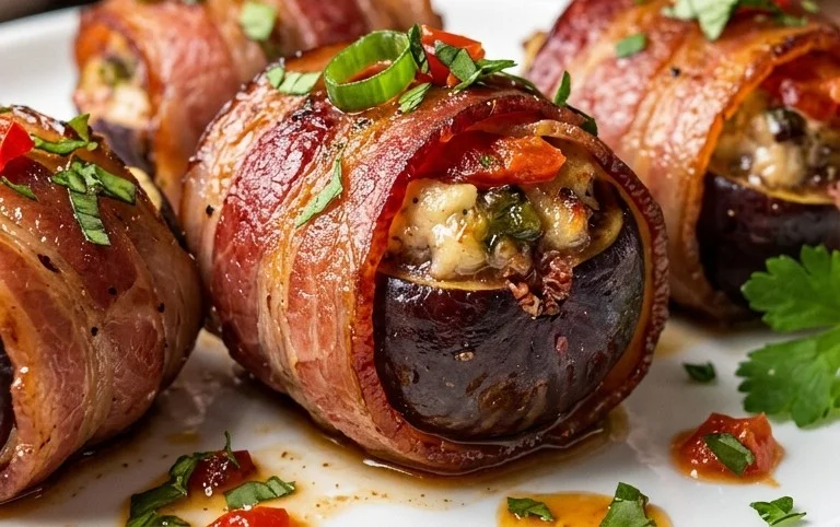 Beef Bacon Wrapped Stuffed Figs