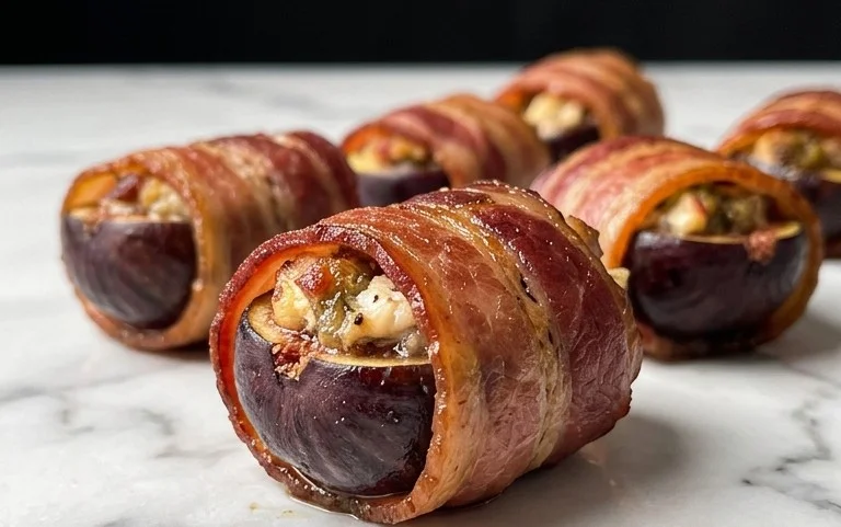 Beef Bacon Wrapped Stuffed Figs