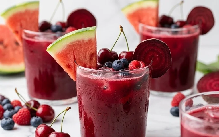 Watermelon Cherry Berry Beet Juice