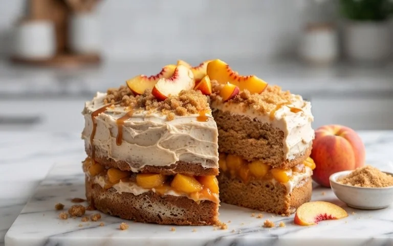 Brown Sugar Layer Cake with Peach Filling