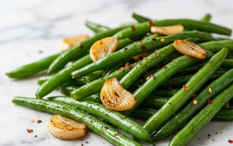 Sautéed Green Beans Recipe with Garlic