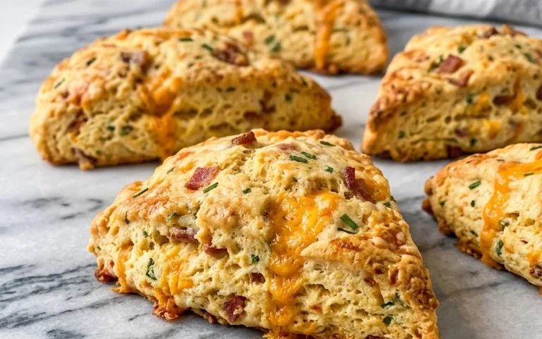 Beef Bacon Cheddar and Chive Scones