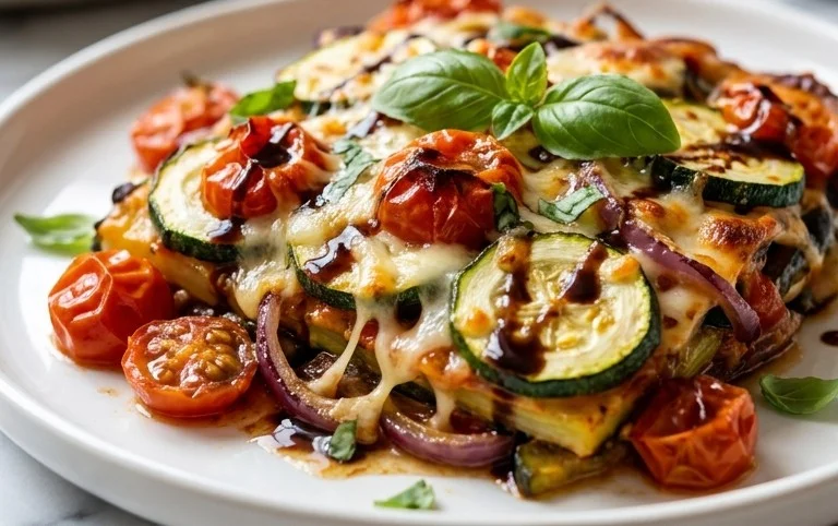 Balsamic Zucchini Tomato Bake